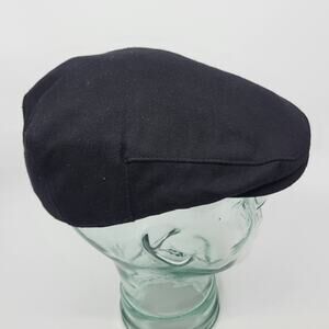 Boston Scally Co. Black Flat Cap Ivy Driving Hat Scally Cap Size S/M 57cm